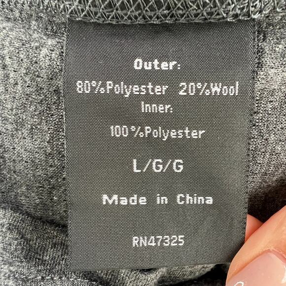 Omni Wool Mens Thermal Base Layer Top Gray Long Sleeve Crewneck Shirt Size L - Picture 11 of 11